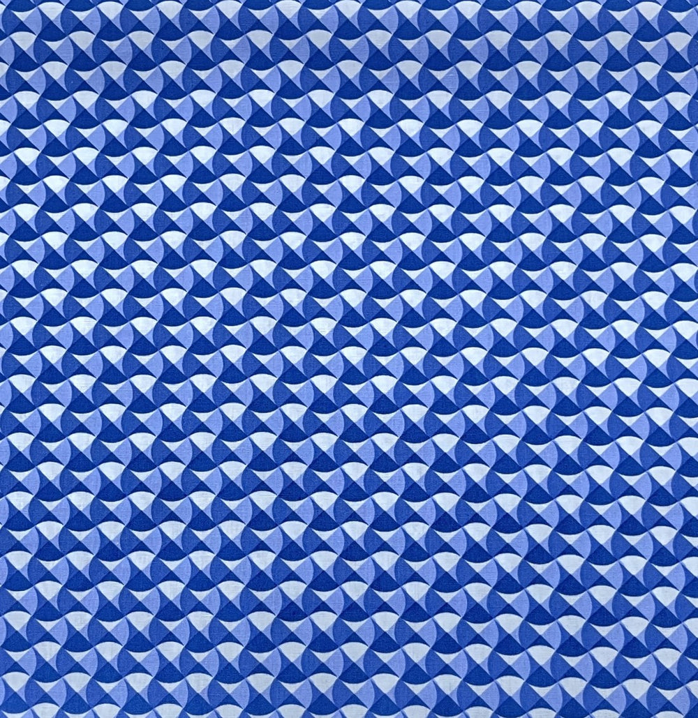 Petit Pan Breizh Wave Cotton Coupon, Royal Blue (50 x 70cm)